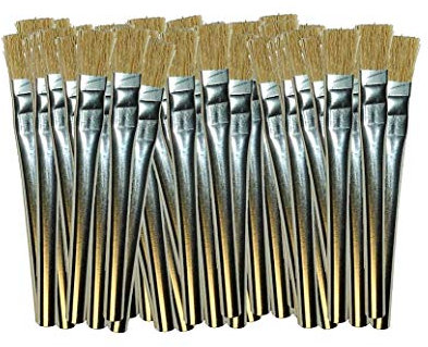 Lötpinsel 50-Stück 120mm + fishingglue-Produktbeschreibung, strapazierfähige Naturborsten-Pinsel mit Blechhülsen-Stiel für Bohrwasser, Lötwasser, Bohrmilch, Flussmittel