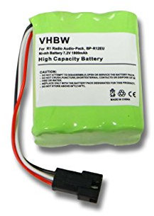 vhbw Akku kompatibel mit Teac R-5, MP3, MP4, R-1, R-2, R5, Radio, Transistor-Radio, DAB-Radio, R1, R2 digital Radio (1800 mAh, 7,2 V, NiMH)