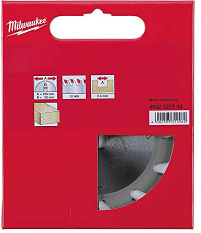 Milwaukee - Mano de sierra circular ø 160 mm madera de la hoja, bohrg. 20mm, z12