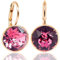 NOBEL SCHMUCK Ohrringe Rosegold Rose Kristalle 925 Sterling Silber vergoldet