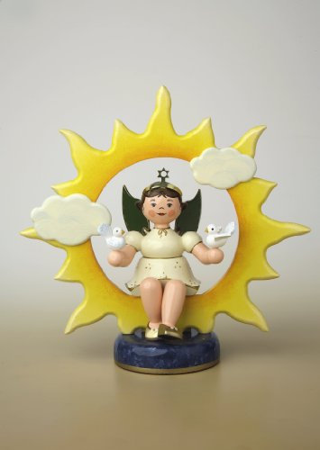 Hubrig Engel-Sonne-Tauben 20cm Erzgebirge