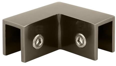 C.R. Laurence Brushed Nickel 90 DegreeSleeve Over Glass clamp