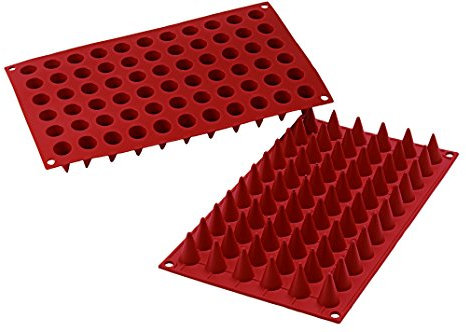 Silikomart | SF131 Molde de Silicona para Monoporciones CONO, Antiadherente, 66 Cavidades, Paquete de 10 Moldes para Tartas, Ø 18 h 30 mm Volumen 66 x 33 ml Tot. 2178 ml