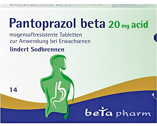 Pantoprazol beta 20 mg acid Tabletten bei Sodbrennen, 14 St. Tabletten