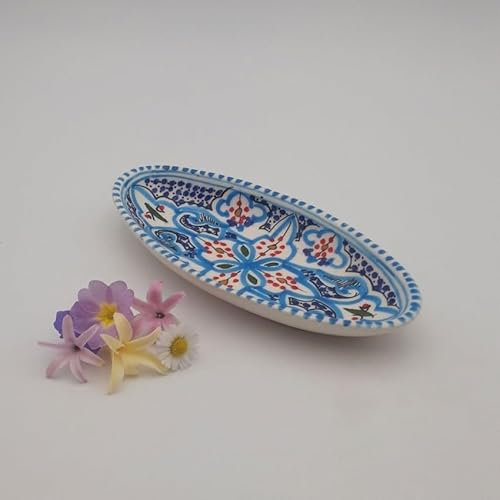 YODECO Marocain Plato Ovalado, Cerámica, Rojo, 20 x 20 x 5 cm