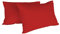 Italian Bed Linen Max Color Coppia di Federe Tinta Unita, 100% Cotone, Rosso, 52 x 82 cm