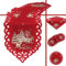 Quinnyshop Hirsch Weihnachts-Tischläufer 30 x 160 cm Leinen Optik, Rot