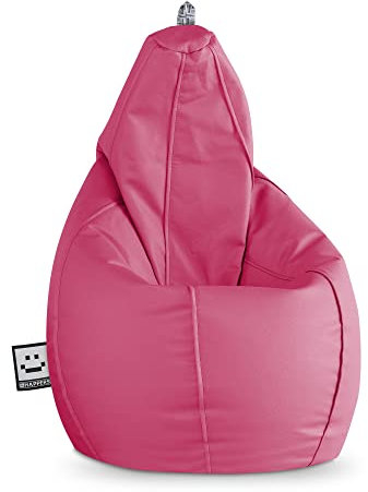 Happers Pouf Poltrona a Sacco Similpelle per uso Interno Fucsia XXL