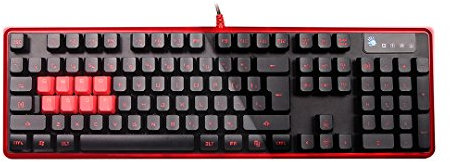 Bloody B2278 8-Key Light Strike (Lk) Semi Optical Mechanical Gaming Keyboard - Red LED Backlit - 8 Lk Blue Switch