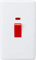 Knightsbridge CU8332N Curved Edge 2 Gang DP Switch and Neon in White with White Rockers, Cooker 45A Red Switch + Neon Large