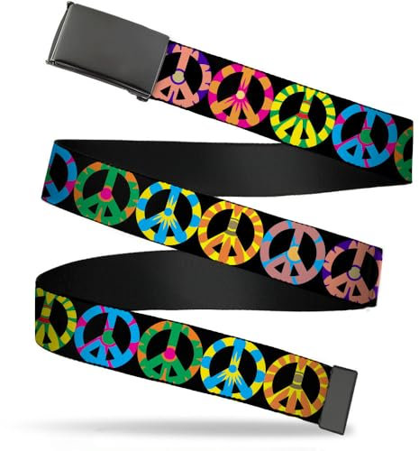 Buckle-Down Herren Web Belt Peace 1.5 Grtel, Mehrfarbig, 4 cm Breit / 42 cm Hosen Größe
