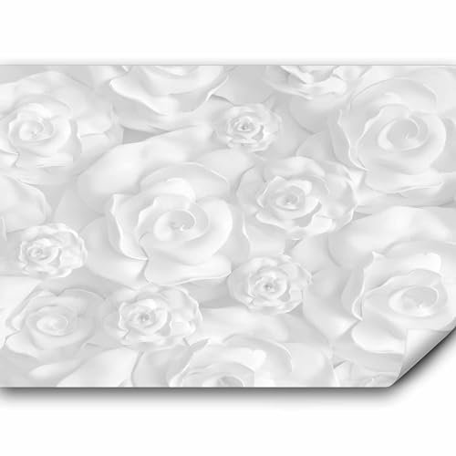 murando - Vlies Fototapete Blumen 3D Effekt 400x280cm- Foto Tapete Schlafzimmer Wohnzimmer Vliestapete XXL Wandtapete Motivtapeten Bildtapete 3d Effekt Wand Dekoration - grau weiß Optik b-B-0282-a-a