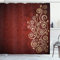 ABAKUHAUS Burgund Duschvorhang, Ombre Blumen-Strudel Ivy, Stoffliches Gewebe Badezimmerdekorationsset mit Haken, 175 x 180 cm, Creme Rubin