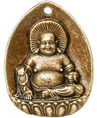 Fashion158 Bauchnabelpiercing aus reinem Kupfer, Maitreya Buddha Buddha für Männer und Frauen, Bronzefigur