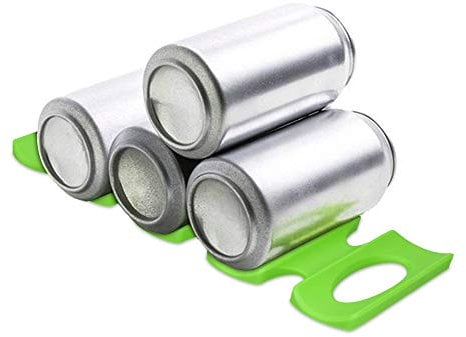 kwmobile Estante para almacenamiento de botellas en nevera - Apilador para latas de silicona - Botellero en verde