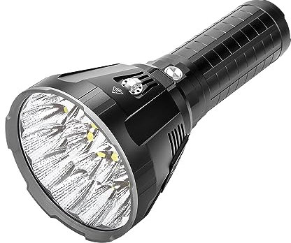 IMALENT MS18 Linterna Más Potente, 10,0000 Linterna Led Recargable Alta Potencia, Potente Linternas 18 CREE XHP70.2 LEDs, Alcance Máximo Hasta 1.350 Metros, con 8 Modos, IP56 Impermeable(Luz cálida)