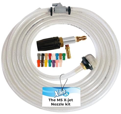 X-Jet M5#20 Kit | 7-8 GPM | Adjustable Long-Range External Injection Variable Pressure Washing Nozzle | Perfect for Washing Residential & Commercial Properties from the Ground | W/ 2000 to 4500 PSI