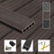 Montafox WPC Terrassendielen Dielen Komplettset Hohlkammerdiele Komplettbausatz Unterkonstruktion Clips, Größe (Fläche):10 m² 2.2m, Farbe:Dunkelbraun