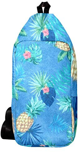 EZIOLY Fruitful Ananas Schulter-Rucksack Sling Bag Crossbody Bag Reise Wandern Tagesrucksack für Männer Frauen