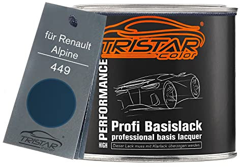 TRISTARcolor Peinture voiture Pot prêt à la pulvérisation pour Renault/Alpine 449 Bleu Sport Metallic peinture de base 0,5 L