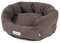 JAMAXX Ovales Hundebett mit Komfort-Füllung, Bezug Waschbar, Vintage Canvas Stoff, Hunde-Korb Körbchen mit Hohen Seitenwänden PDB2087 (S) 60x50, mud