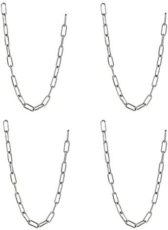 hannger Kette Edelstahl, 0,5m 3mm Starke 304 Edelstahl Rundgliederketten 4 Stück, Korrosionsschutz & Rostbeständiger ketten für Diebstahlschutz, Hundekette, Dekorativ, Schaukelkette, Hängesessel