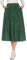 Parabler Damen Chiffon Sommerrock Midirock Retro Polka Dot Rock Elastische Taille Faltenrock Elegante Strandrock mit Tasche Sommer Winter Dunkelgrün L