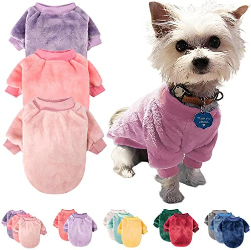 FabriCastle Hundepullover, 3er-Pack, Hundekleidung für kleine Hunde, Mädchen und Katzen, weiche und warme Haustiermäntel, Größe XXS-XXL, Winter-Haustierjacken, Hundebekleidung, Kostüme, Welpen-Outfits