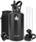 XACIOA Water Bottle Vacuum Insulated 32oz 40oz with Straw Lid,Stainless Steel Drink Flask with Flip Top Bottle Lid,Metal Wide Mouth Double Walled Leak Proof Keeps Hot Cold (Black, 64oz)
