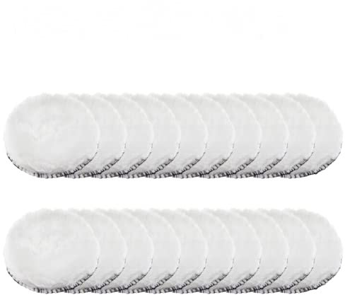 Lot de 20 disques de polissage en laine 75 mm avec crochet et boucle pour polisseuse orbitale