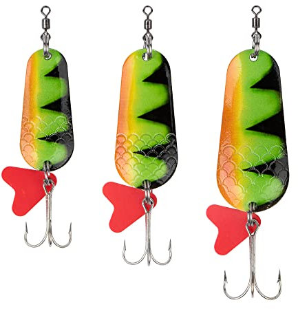 Zite Fishing Kit clignotant 16 g / 26 g / 34 g – Leurres pour brochet clignotant sandre – Leurres de pêche prédateur – Clignotant cuillère de pêche (perche-firetiger)