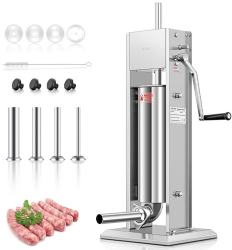 LEEVOT Wurstfüller - 7L Wurstmaschine - Manuell - Vertikal - Edelstahl