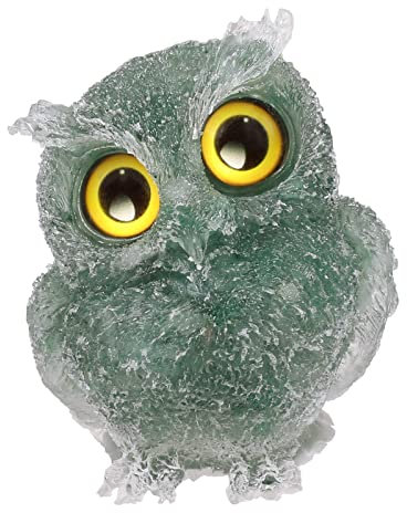 Nupuyai Grüne Aventurin-Eule, Vogel, geschnitzt, Kristall-Tierstatue, Ornament, Kunstharz-Steine, Taschenfigur, Energieheilung, Heimbüro-Dekoration