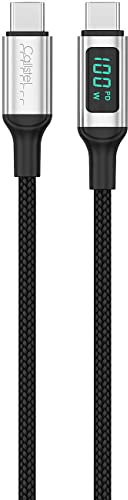 Callstel USB Schnellladekabel: 2er-Set 100-W-PD-USB-C-Daten- & Ladekabel, Digitale Anzeige, 5 A, 1 m (Ladekabel mit Display, C Kabel mit Display, Ladegerät)