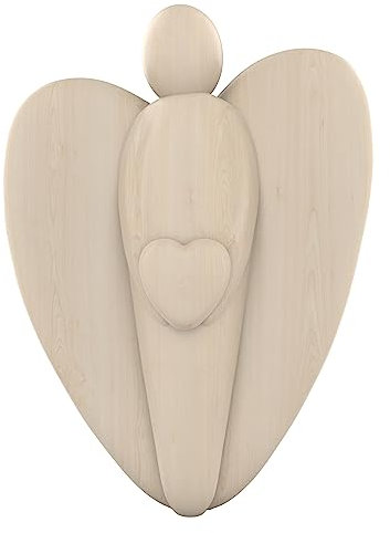 Butzon & Bercker Handschmeichler - EIN Engel für Dich. Kleiner Begleiter aus Holz, Schutzengel mit Herz, Glücksbringer und Schutzsymbol, Format 4,8 x 3,6 cm