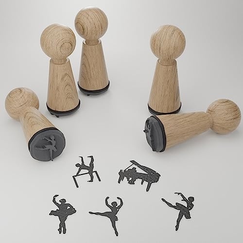 13gramm Ballett Stempelset: Kreative Geschenkidee mit magischen Motiven für Tanzliebhaber - Holzstempel für DIY Karten & Scrapbooking