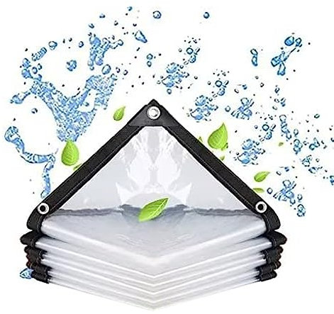 Wasserdicht Transparent Plane mit ösen, PE Klar wasserdichte Abdeckplane, Reißfest Wetterfeste Mehrzweck Tarp, Für Draußen Zelt klarsichtplane Planen Gartenfr (Transparent,2x4m)