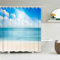 Guofuos Duschvorhang Meer - Strand 90x150cm Duschvorhäng Anti Schimmel,Wasserabweisend Stoff Duschrollo Waschbar,3D Draussen Bad Vorhang Schnell Trocknend,Badewanne Badezimmer Decor Vorhänge
