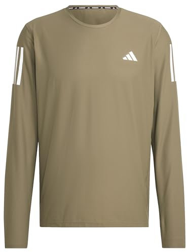 adidas Herren Own The Run Long Sleeve Tee, Olive strata, XS