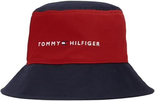 Tommy Hilfiger Kinder Unisex Fischerhut Essential Bucket Hat Outdoor, Mehrfarbig (Dark Magma Colorblock), S-M
