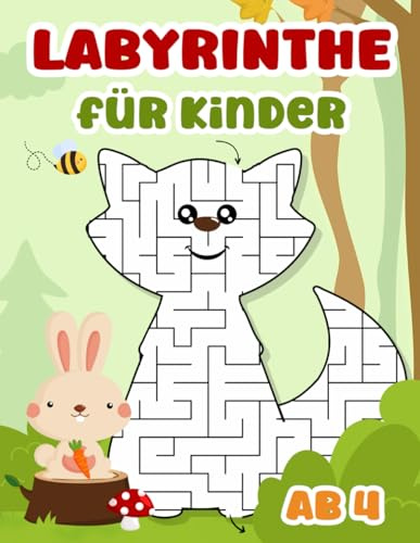 Labyrinthe fur Kinder ab 4 Jahren: Kinder-Aktivitätsbuch mit 76 leichteren und mittelschweren Labyrinthen in vielfältigen Formen mit Lösungen