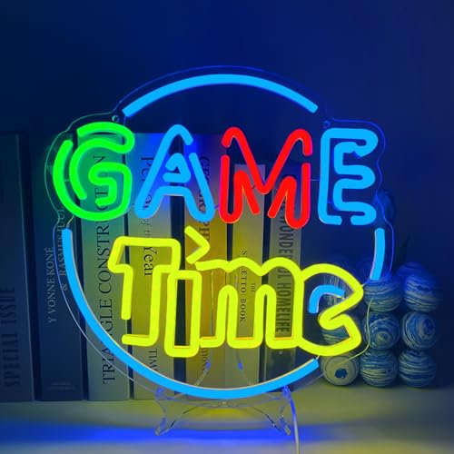 UExnkj-Y Game Time Leuchtreklamen Gaming Neon Leuchtreklame Neon Wand Dekor Schild USB LED Neonschilder für Pielzimmerdekoration Spielbereich Raumdekoration Barspiel Partygeschenk