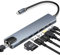 INF Hub USB-C de 8 puertos, Adaptador USB, Duplicador USB C para dispositivos USB como teclados, discos duros externos, monitores HDMI, cargadores y cables de red, 15,33 x 3,24 x 1,4 cm