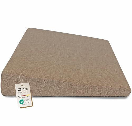 Herlag Keilkissen Stella 37x33x7/2cm | Ergonomisches Sitzkissen für Bürostuhl | Ergo-Sitzkeilkissen Büro & Home Office | Bürostuhlkissen für gerades Sitzen | Anti-Rutsch | Waschbar | Taupe