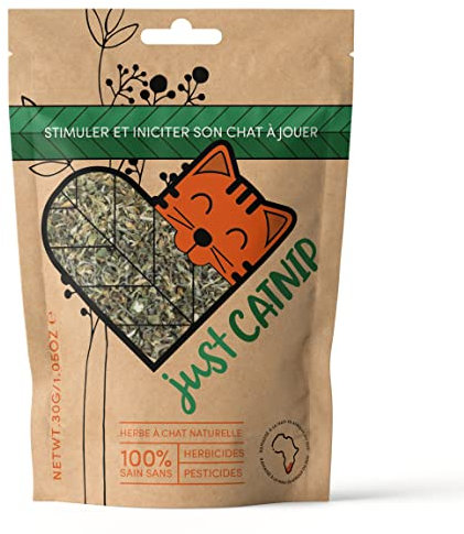 Just Catnip – Hierba para gatos | Orgánica | Cultivada en Sudáfrica | Juguete y golosina para gatos Cultivado de manera sostenible y ética (hierba gatera (30g))