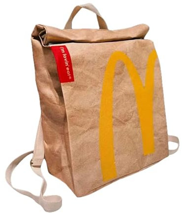 Klassische lustige Retro-Papiertasche, Rucksack mit Großer Kapazität, Daypack für Ausflüge, Uni, Schule u. Büro, Lässiger Segeltuch-Rucksack, Notebook-Tasche, Tagesrucksäcke