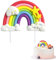 Rainbow Cake Topper with Clouds - Colorful Rainbow Cake Decoration, Decoration for Birthdays & Parties