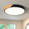 Vikaey Lámpara de Techo LED, Plafón 40cm, Lámparas Negras Madera 36W para Salón Dormitorio Cocina Pasillo 4000K