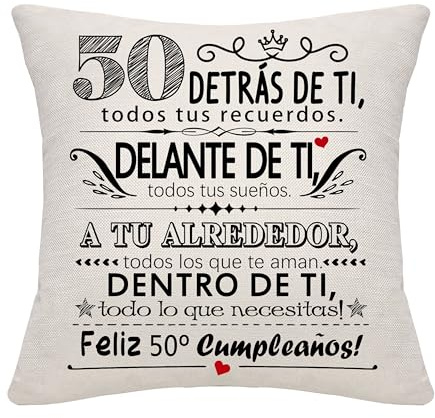 50 Años Mujeres Hombres Cumpleaños Regalo Detrás de ti Todos Tus Recuerdos Inspirador 50 Cumpleaños Regalo Funda de Cojín para Hermana Amigos Esposa Esposo Mamá Papá Abuela Abuelo Tío Colegas(50)
