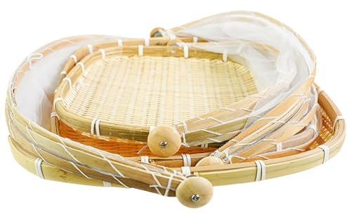 Panier en bambou 3 pièces tente alimentaire en bambou panier à fruits carré de 11/14/16 pouces avec couvercle couvertures alimentaires en maille anti-poussière pour les repas de fruits et légumes